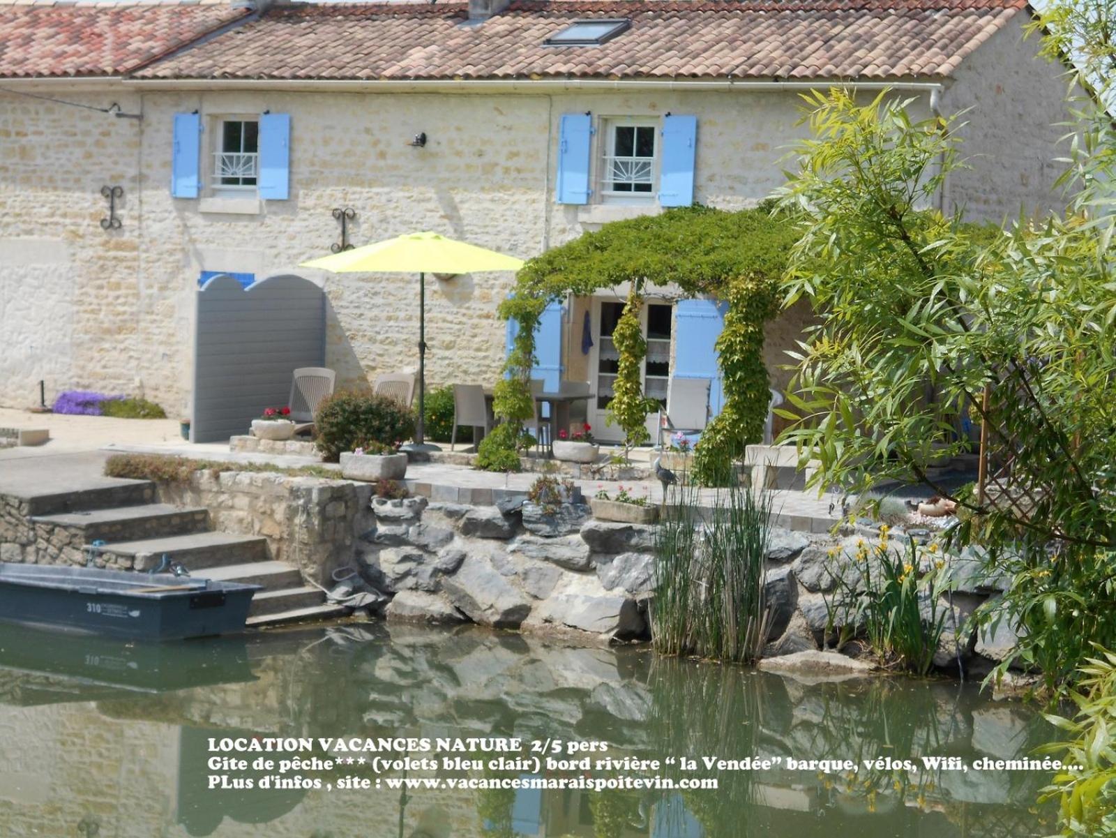 Marais Poitevin Bord Riviere Peche ,Barque, Velos, Wifi, Linge, Cheminee, Cuisine, Terrain De Boules La Taillee Exterior photo